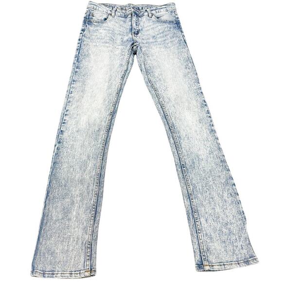 Cheap Monday Acid Wash Denim Tight Skin Used Straight Jeans Zip Fly Size 29 / 32 - Picture 2 of 8